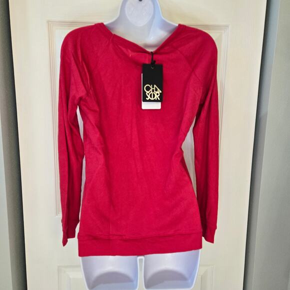 Chaser sz med 100% cotton long sleeve red fall casual soft cozy - Picture 4 of 10